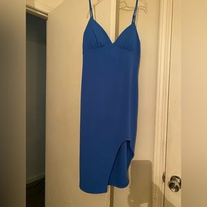 Windsor size 9/10 women’s midi bodycon royal blue slit dress with bra pads